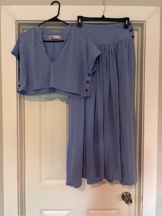 Free People Dresses & Skirts - Free People Lavender Blue Two-Piece Skirt Set